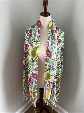 Floral Multi-Color Lightweight Women’s Scarf Size: 28.5” W x  79” L